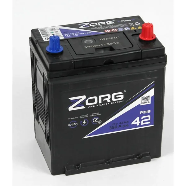 Аккумулятор ZORG 42 Ач 350 А (EN), обратная полярность, B19