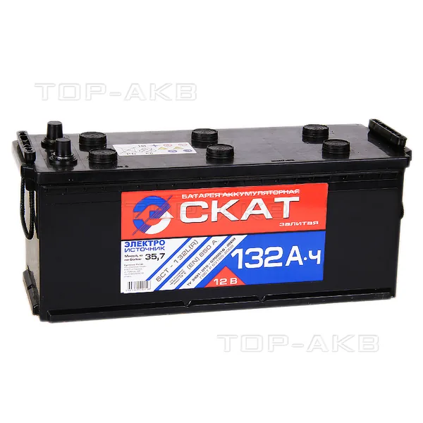 Аккумулятор SKAT 132 Ач 850 А (EN), прямая полярность, 6ST-140