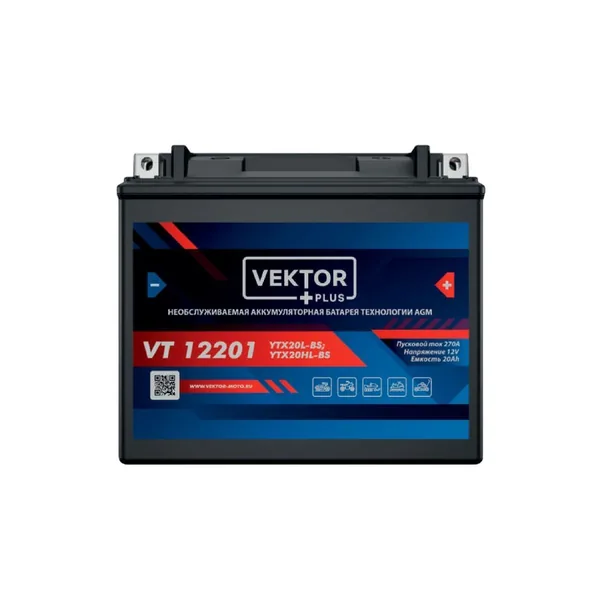 Аккумулятор VEKTOR PLUS VT 12201 12V20Ah AGM