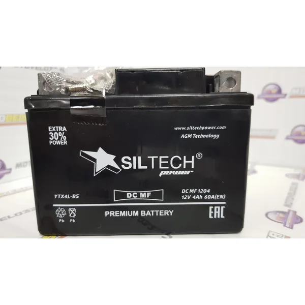 Аккумулятор SILTECH YTX4L-BS 4 Ач 60 А (EN), обратная полярность