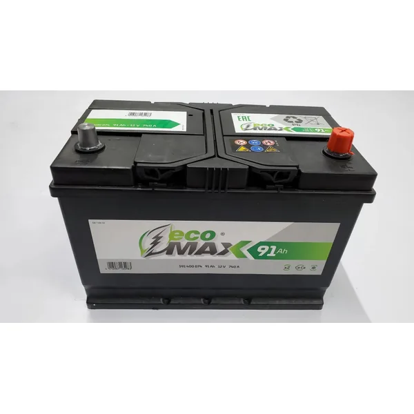 Аккумулятор EcoMax 91 Ач 740 А (EN), обратная полярность, D31