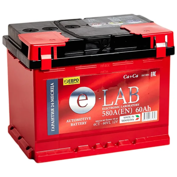 Аккумулятор ELAB 60 Ач 580 А (EN), обратная полярность, LN2