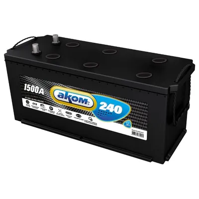 Аккумулятор АКОМ 240 Ач 1500 А (EN), обратная полярность, HC