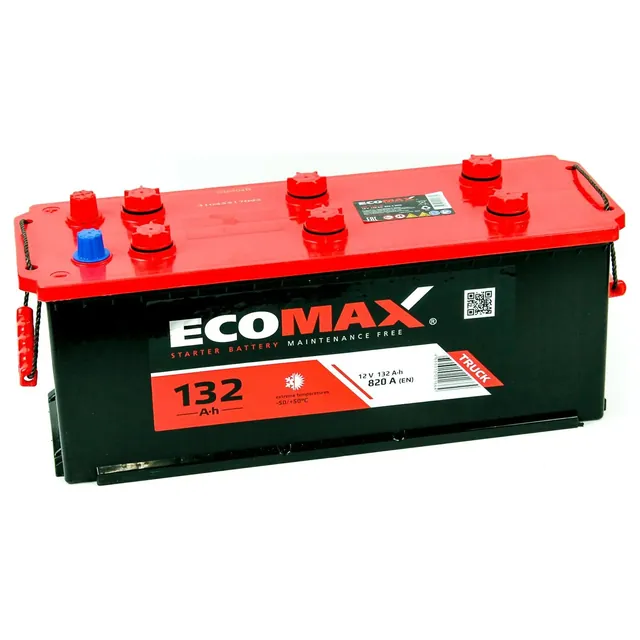 Аккумулятор EcoMax 132 Ач 850 А (EN), обратная полярность, 6ST-140