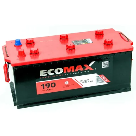 Аккумулятор EcoMax 190 Ач 1200 А (EN), прямая полярность, 6ST-190