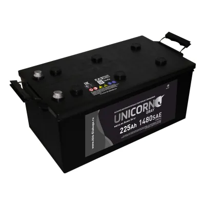 Аккумулятор UNIKORN 225 Ач 1400 А (SAE), обратная полярность, 6ST-225