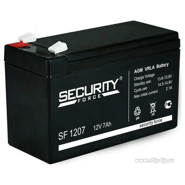 Аккумулятор Security Force 7 Ач, 151x65x100