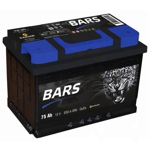 Аккумулятор BARS 75 Ач 650 А (EN), обратная полярность, LN3