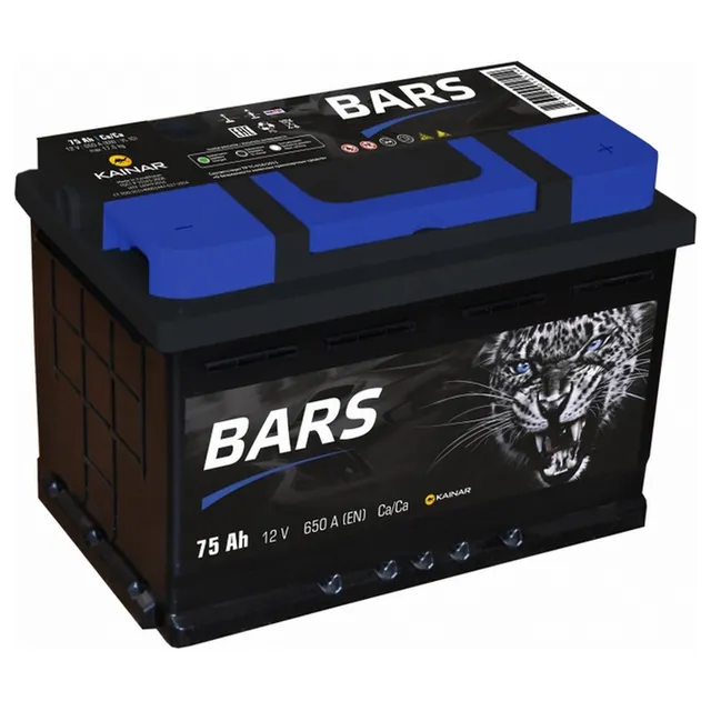 Аккумулятор BARS 75 Ач 650 А (EN), обратная полярность, LN3