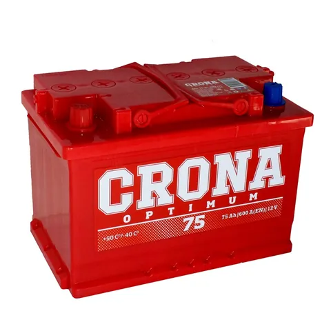 Аккумулятор CRONA 75 Ач 600 А (EN), прямая полярность, LN3