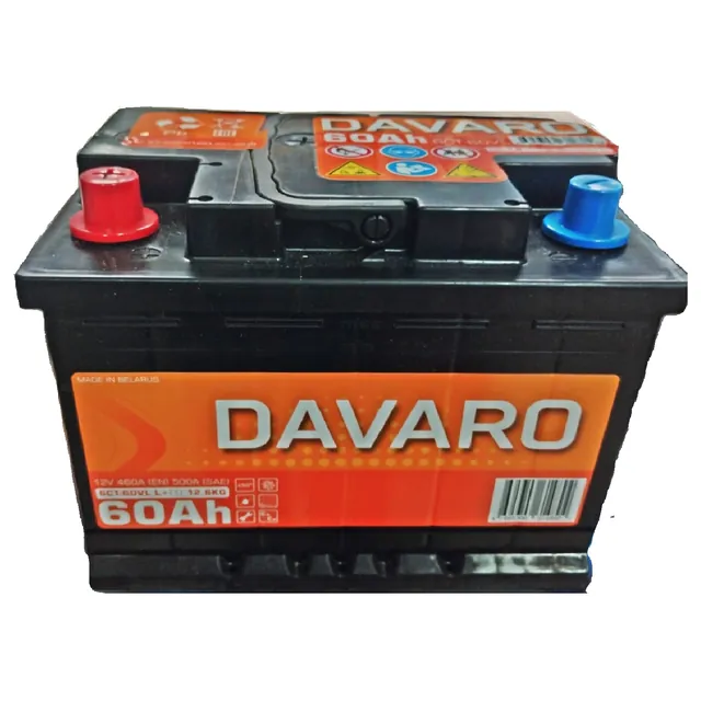Аккумулятор DAVARO 60 Ач 500 А (EN), обратная полярность, LN2