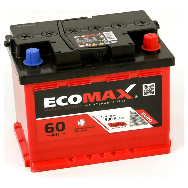 Аккумулятор EcoMax 60 Ач 500 А (EN), обратная полярность, LN2