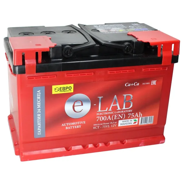 Аккумулятор ELAB 75 Ач 700 А (EN), прямая полярность, LN3