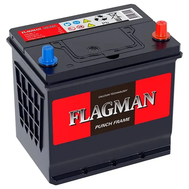 Аккумулятор FLAGMAN 65 Ач 620 А (JIS), обратная полярность, D23