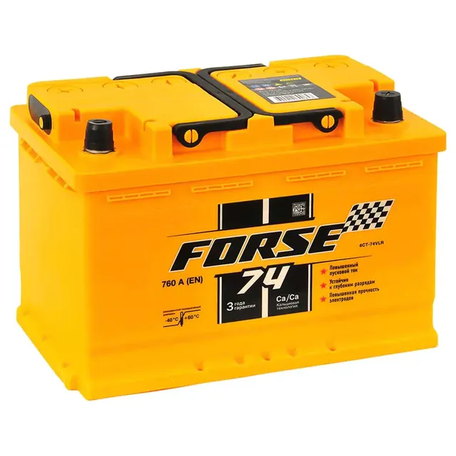Аккумулятор FORSE 74 Ач 760 А (EN), обратная полярность, LN3