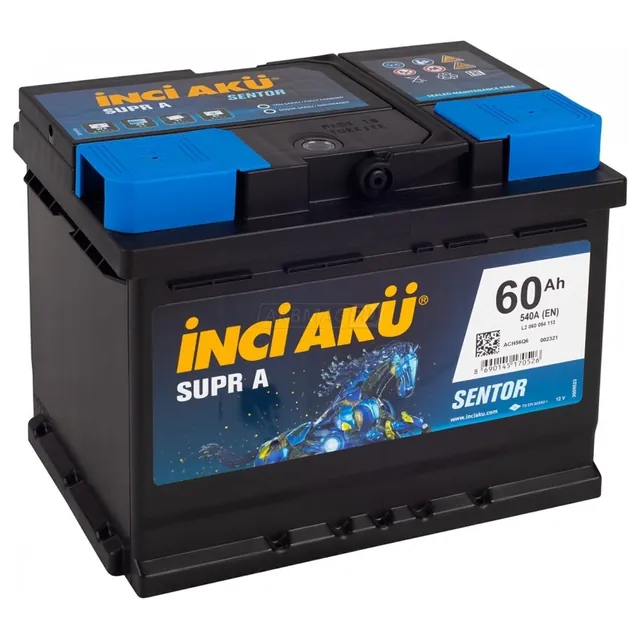 Аккумулятор INCI AKU SuprA 60 Ач 540 А (EN), прямая полярность, LN2