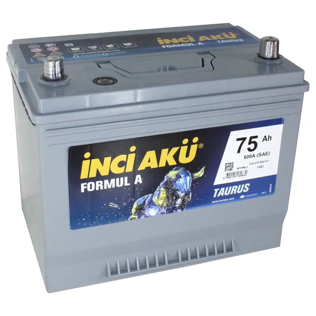 Аккумулятор INCI AKU FormulA 75 Ач 600 А (JIS), прямая полярность, D26