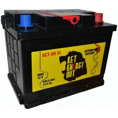 Аккумулятор LET ENERGY OUT 60 Ач 500 А (EN), прямая полярность, LN2