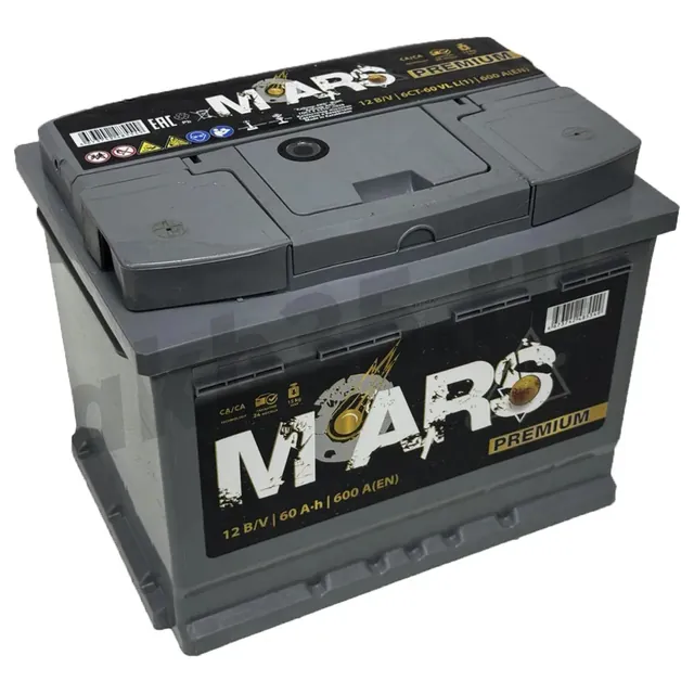 Аккумулятор MARS Premium 60 Ач 600 А (EN), прямая полярность, LN2