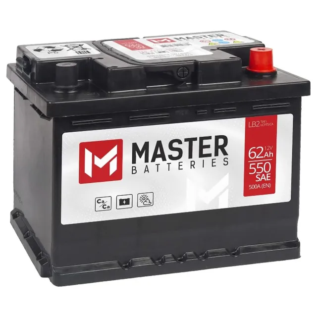 Аккумулятор MASTER BATTERIES 62 Ач 500 А (EN), обратная полярность, LN2