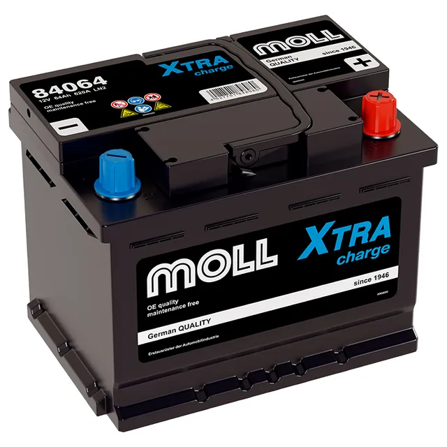 Аккумулятор MOLL XTRA CHARGE 64 Ач 620 А (EN), обратная полярность, LN2
