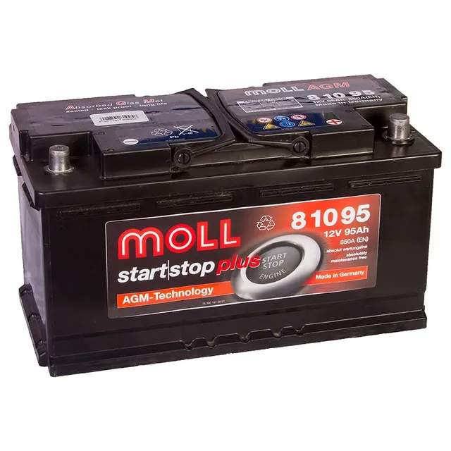 Аккумулятор MOLL 95 Ач 850 А (EN), обратная полярность, LN5