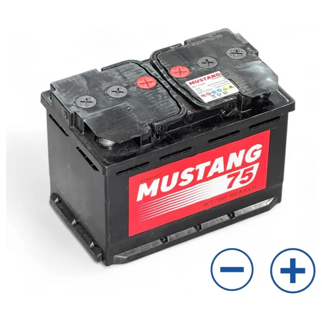 Аккумулятор MUSTANG 75 Ач 600 А (EN), обратная полярность, LN3