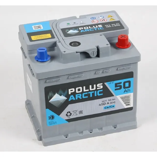 Аккумулятор POLUS ARCTIC 50 Ач 450 А (EN), обратная полярность, LBN1