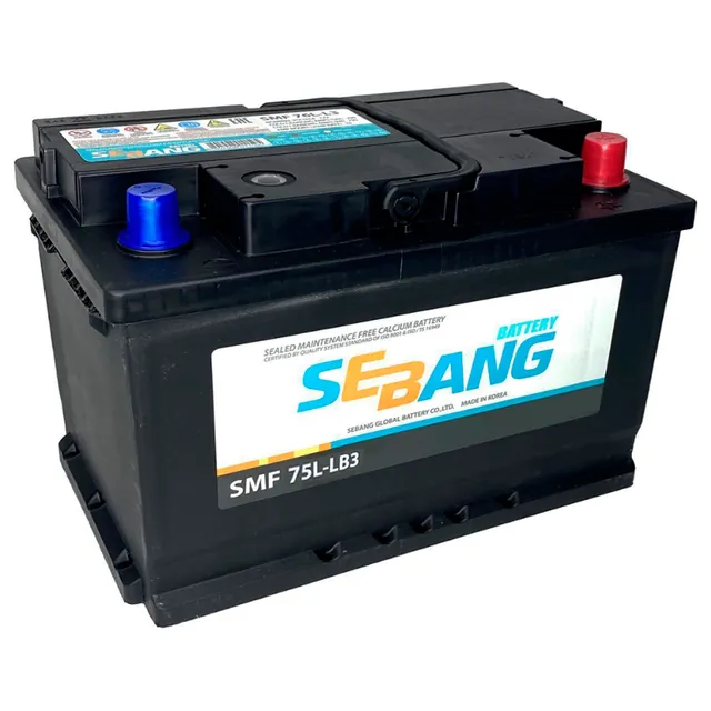 Аккумулятор SEBANG SMF 75 Ач 700 А (EN), обратная полярность, LBN3