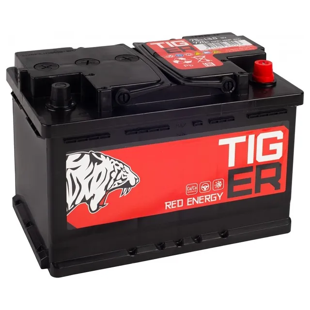 Аккумулятор TIGER Red Energy 75 Ач 720 А (EN), обратная полярность, LN3