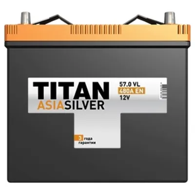 Аккумулятор TITAN Asia Silver 57 Ач 450 А (EN), обратная полярность, B24