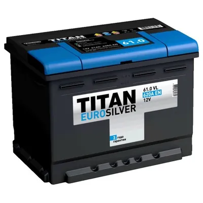 Аккумулятор TITAN EURO SILVER 61 Ач 600 А (EN), прямая полярность, LN2