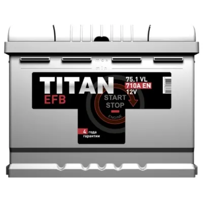 Аккумулятор TITAN 75 Ач 710 А (EN), прямая полярность, LN3