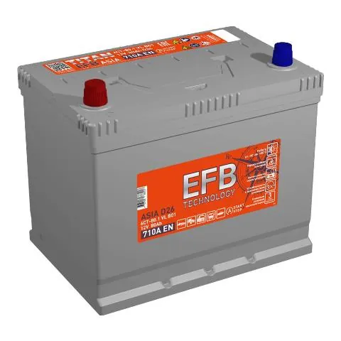 Аккумулятор TITAN Asia EFB 80 Ач 710 А (EN), прямая полярность, D26