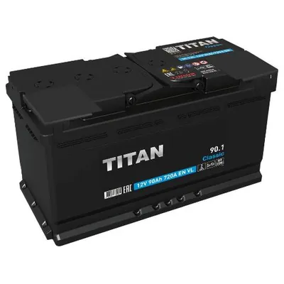 Аккумулятор TITAN Classic 90 Ач 720 А (EN), прямая полярность, LN5