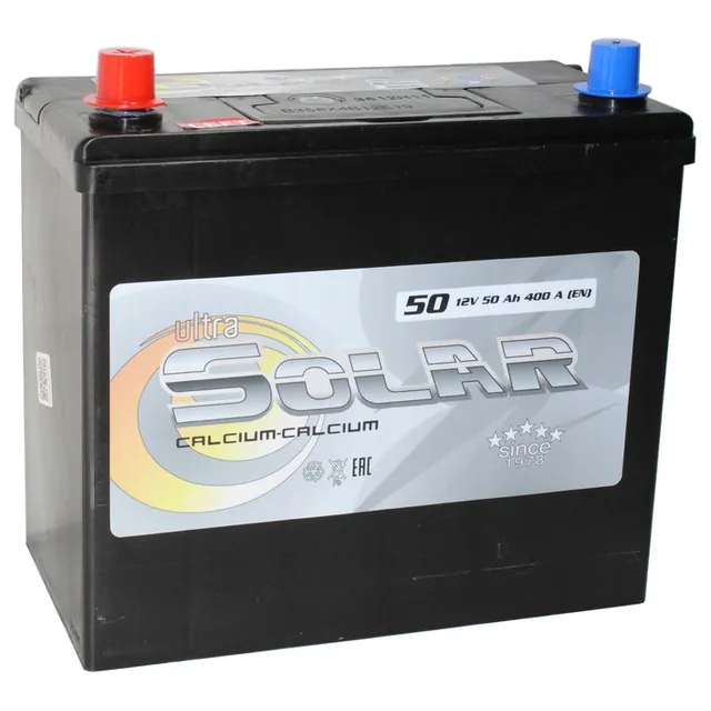 Аккумулятор ULTRA SOLAR BLACK ASIA 50 Ач 400 А (EN), прямая полярность, B24