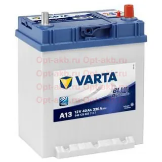 Аккумулятор VARTA Blue Dynamic Asia 40 Ач 330 А (EN), обратная полярность, B19