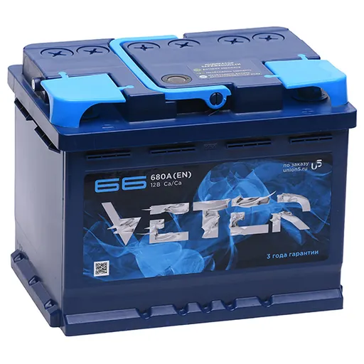 Аккумулятор VETER 66 Ач 640 А (EN), обратная полярность, LN2