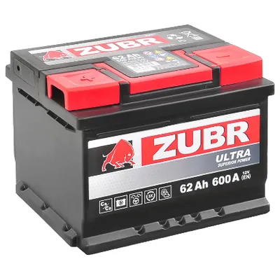 Аккумулятор ZUBR Ultra 62 Ач 600 А (EN), обратная полярность, LBN2