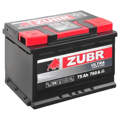 Аккумулятор ZUBR Ultra 75 Ач 760 А (EN), прямая полярность, LN3