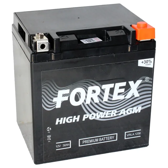 Аккумулятор FORTEX 30 Ач 320 А (EN), обратная полярность, YIX30L