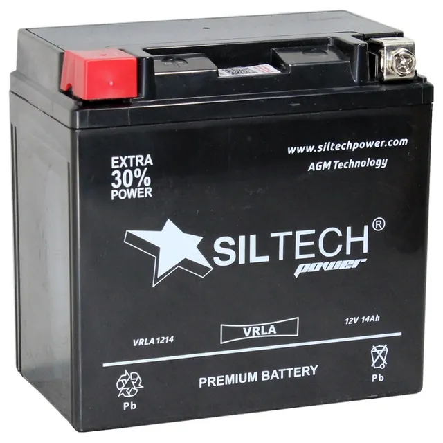 Аккумулятор SILTECH 14 Ач 220 А, прямая полярность, YTX14