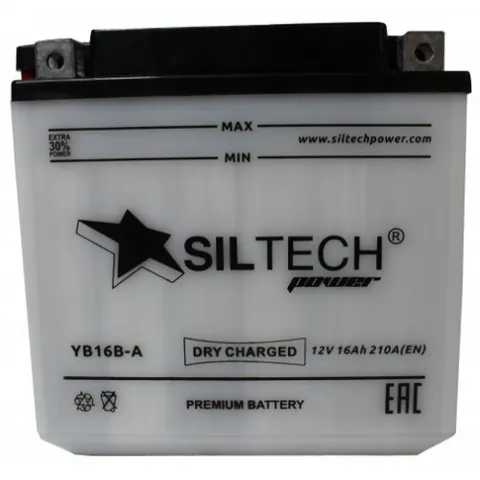 Аккумулятор SILTECH 16 Ач 210 А (EN), прямая полярность, YB16B-A